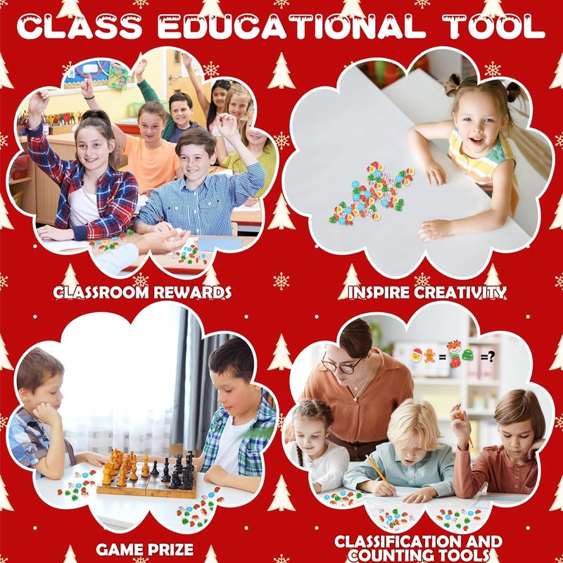 Wolpark 170 pcs Christmas Mini Erasers for Kids Bulk Tiny Cute Snowflake Christmas Tree Pencils Erasers Desk Pets for Xmas Classroom Rewards Winter Kids Prizes Party Favors Goodie Bag Stuffers - Image 4